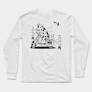 Cow riding a moped Long Sleeve T-Shirt